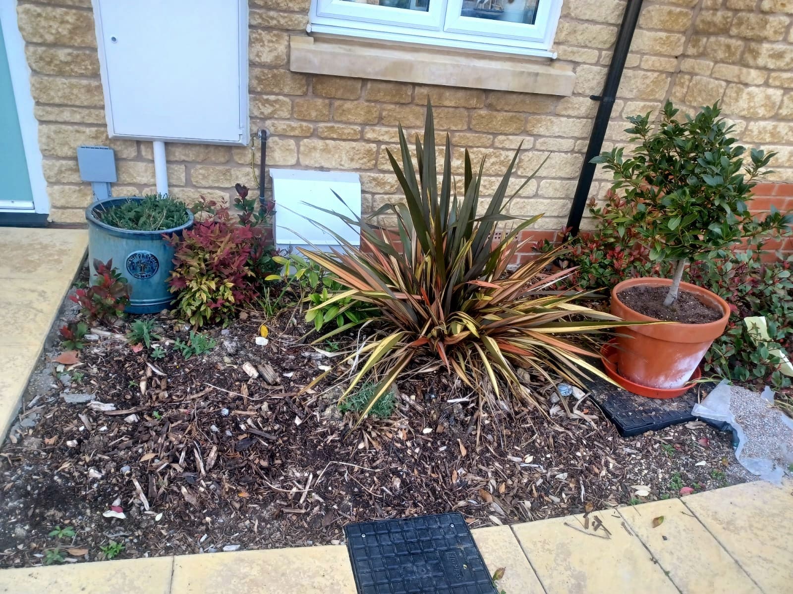 Front garden planting bed before paving